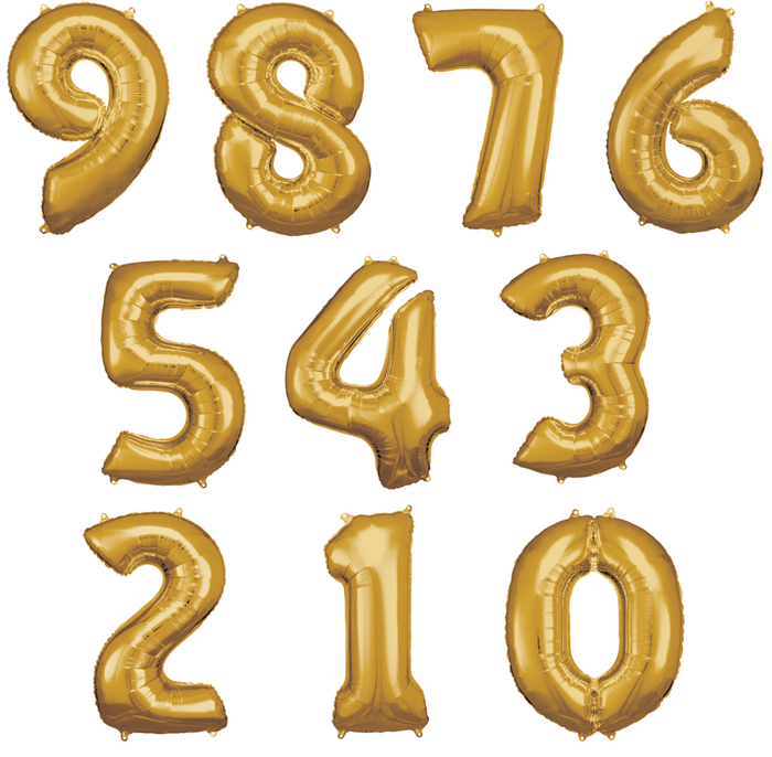 Balon foliowy CYFRA złota seria Large ok. 88 cm Anagram