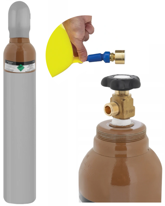 Butla zwrotna z helem 14,5L o objętości 2,6 m3