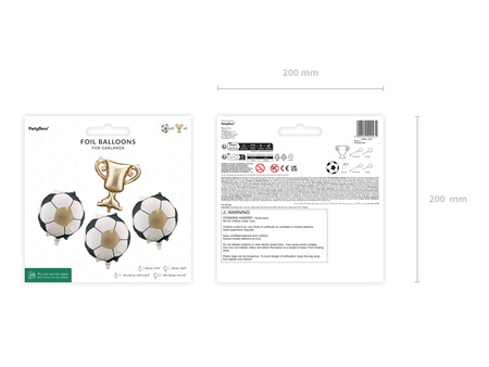 Balony foliowe do girland Puchar z piłkami, 33x33 cm i 34 cm, 4 szt.