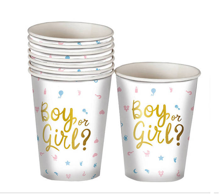Kubeczki papierowe Boy or Girl BABY SHOWER 220 ml 6 szt.
