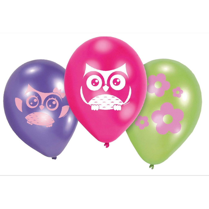Balony nadruk Sówki 9 cali 6 szt