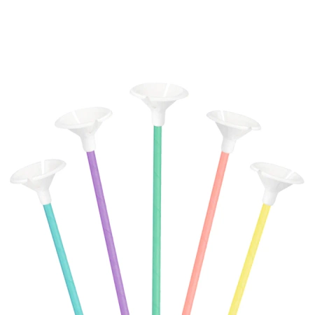Patyczki do balonów z zatyczkami papierowe kolorowe  10 szt.