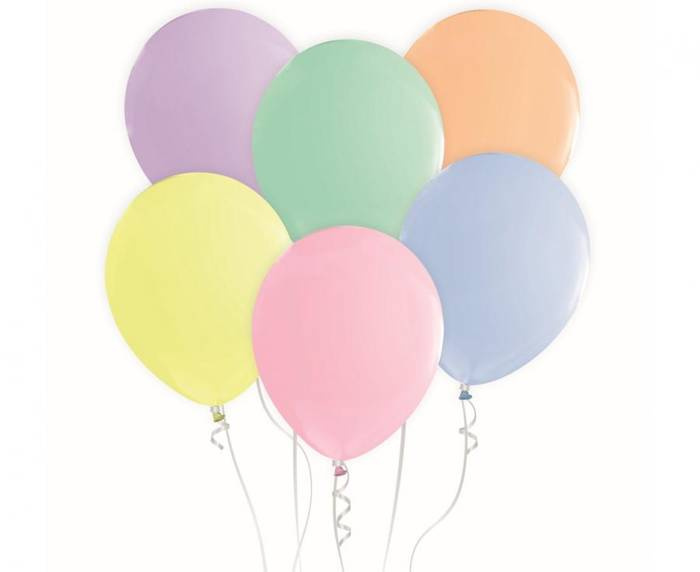 Balony lateksowe Beauty&Charm, makaronowe PASTEL MIX 12 cali 50 szt.