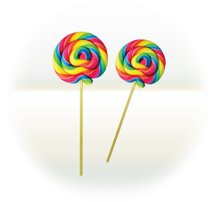 Okrągły, wielokolorowy lizak Mike Pop Swirl