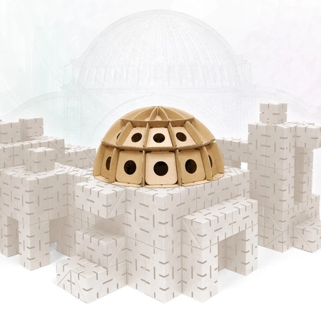 Klocki konstrukcyjne tekturowe do samodzielnego złożenia KOPUŁA Cardblocks