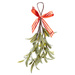 Jemioła sztuczna gałązka z biało czerwoną kokardą
