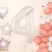 Balon foliowy CYFRA 4 kremowy satynowy 100 cm