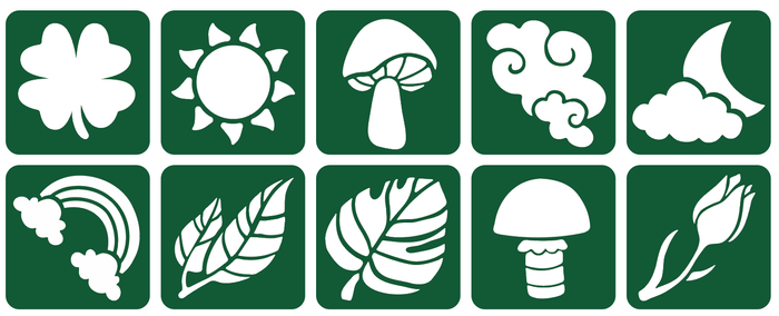 Szablony do tatuaży brokatowych ZESTAW 10 szt. mix Natura