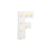Świecąca Litera LED "F" Light Letter, drewniana biała 17x12 cm
