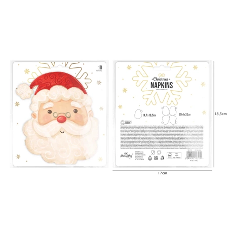 Serwetki papierowe świąteczne Święty Mikołaj 10 szt.