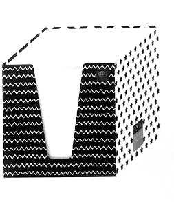 Kostka papierowa BIAŁA 90x90x90mm w kubiku kartonowym MIX wzorów