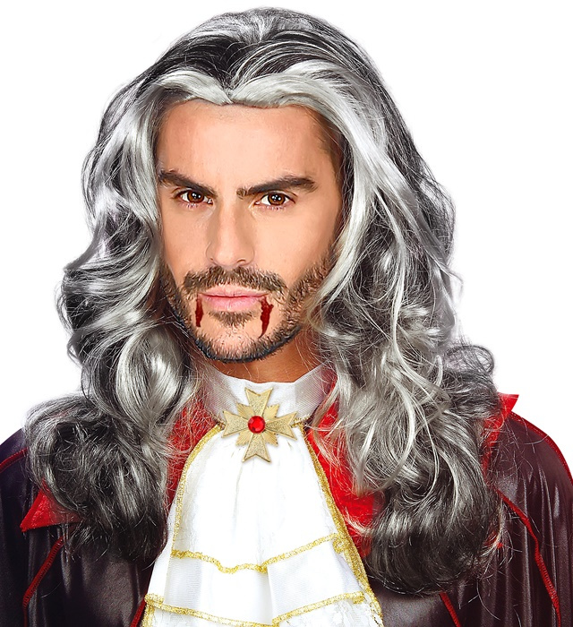 Peruka Wampir Drakula męska długa Widmann