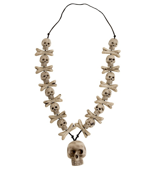 Naszyjnik czaszki i kości na Halloween