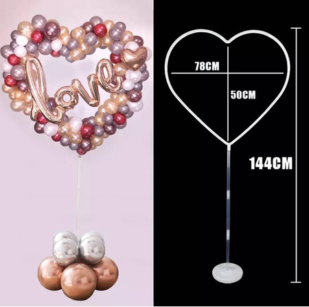 Stojak na balony Stelaż SERCE 78 cm