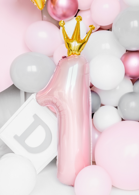 Cyfra z koroną ROCZEK balon foliowy 90 cm