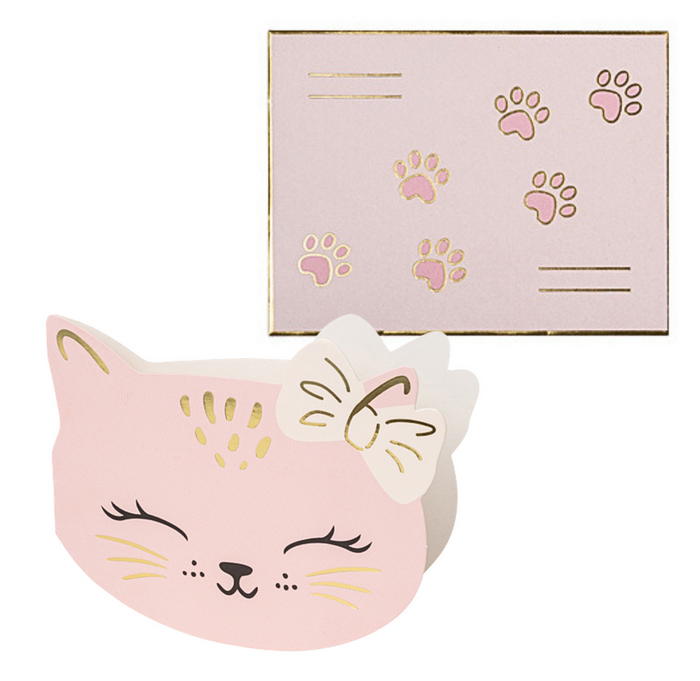 Zaproszenia na urodziny Kotki 13x10 cm 6 szt.
