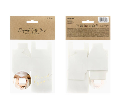 Pudełka na prezenty dla gości Thank you białe 6 cm 10 szt.