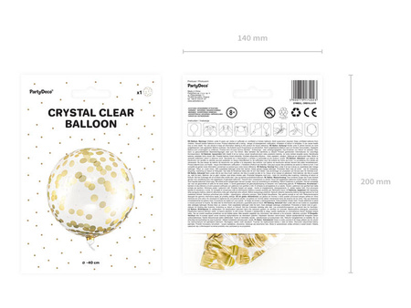 Balon foliowy Kula w kropki 40 cm transparentny