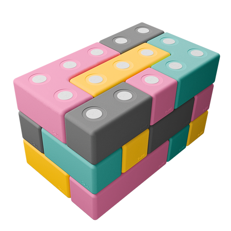 Duże klocki piankowe magnetyczne TUKI zestaw BUILDER 26 elementów