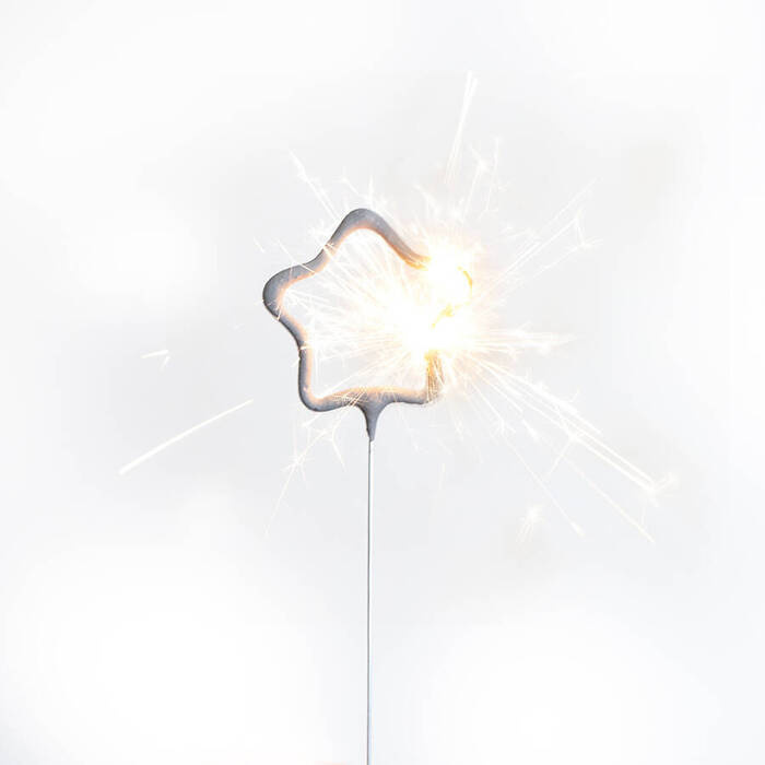 Zimne ognie kształt gwiazdka srebrna