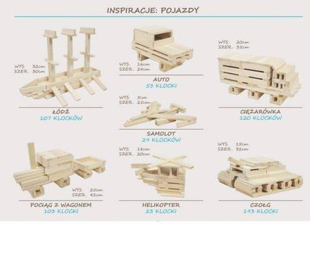 Klocki drewniane Linden, zestaw 1000 szt. w kartonie