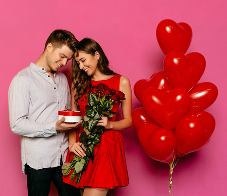 SERCE czerwone balony gumowe + napis love Zestaw Walentynki