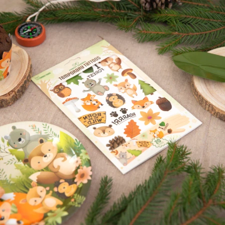Tatuaże zmywalne wodne dla dzieci Leśni przyjaciele 20szt.