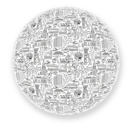 Piłka Balonowa do kolorowania XXL Akson seria miasta: KATOWICE