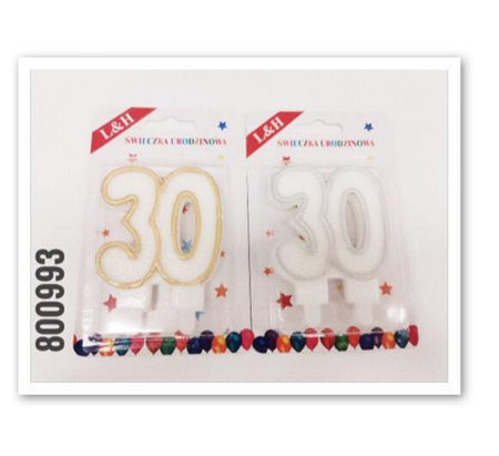 Świeczka urodzinowa na tort "30"