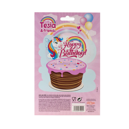 Topper na tort urodzinowy Happy Birthday Jednorożec dekora
