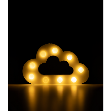 Świecąca Chmurka LED Light Letter, drewniana biała 17x12 cm