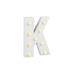 Świecąca Litera LED "K" Light Letter, drewniana biała 17x12 cm