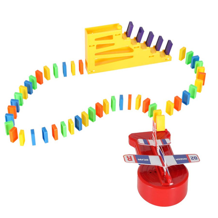 Domino klocki tor z wyrzutnią samolotów rakiet