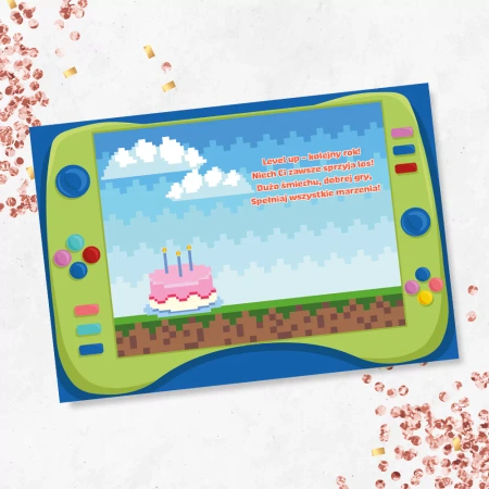 Kartka z życzeniami Urodzinowa Wszystkiego Najlepszego Pady do gry