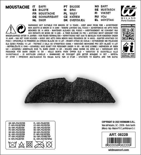 Wąsy sztuczne samoprzylepne 1 szt. czarne MIX