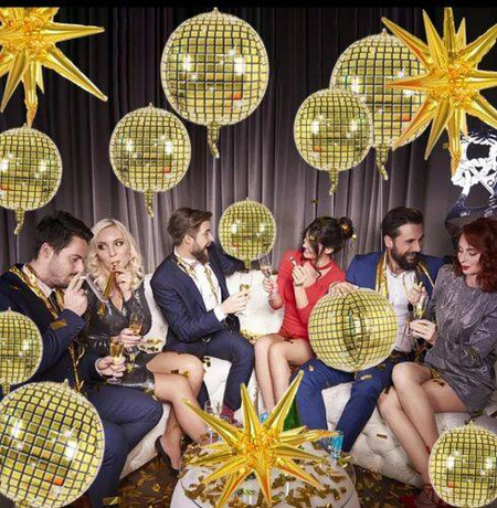 Kula DISCO balon foliowy złoty 22 cale