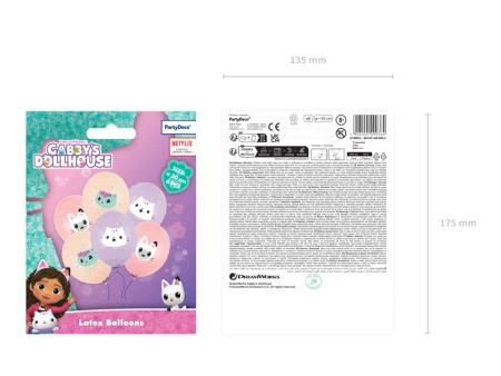 Balony gumowe Koci Domek Gabi zestaw 6 szt.