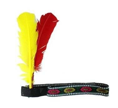 Opaska indiańska z piórami indianin dla dorosłych