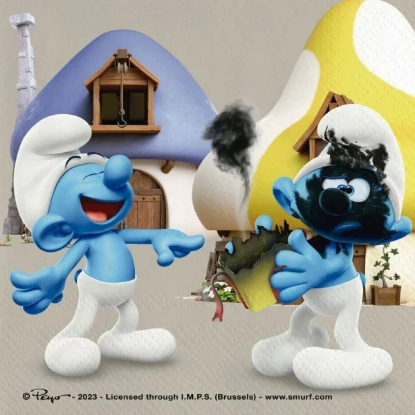 Serwetki papierowe kwadratowe Smerf 33 cm 20 szt.