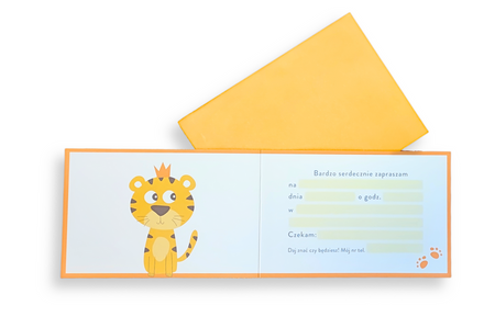 Zaproszenie na przyjęcie urodziny tygrysek