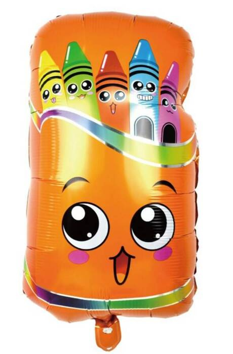 Balon foliowy kolorowe kredki Szkoła 65 x 41cm