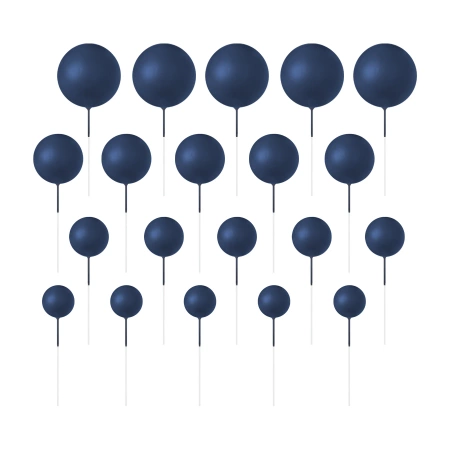 Pikkery Toppery na tort kulki granatowe 20 szt.