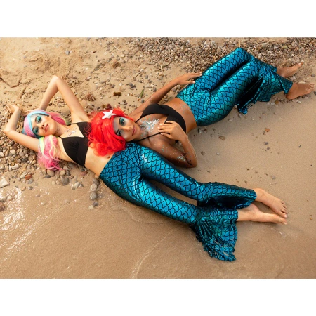 Peruka długa czerwona Syrena Arielka