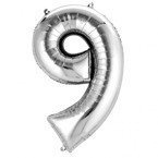 Balon foliowy Anagram Maxi Cyfra Srebrny