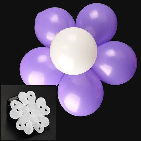 Łącznik klips do balonów, dekoracji balonowych KWIATEK 1 szt.