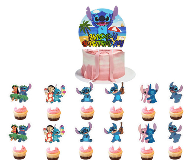 Dekoracje do muffinek pikery DIY Lilo i Stitch 13 szt.
