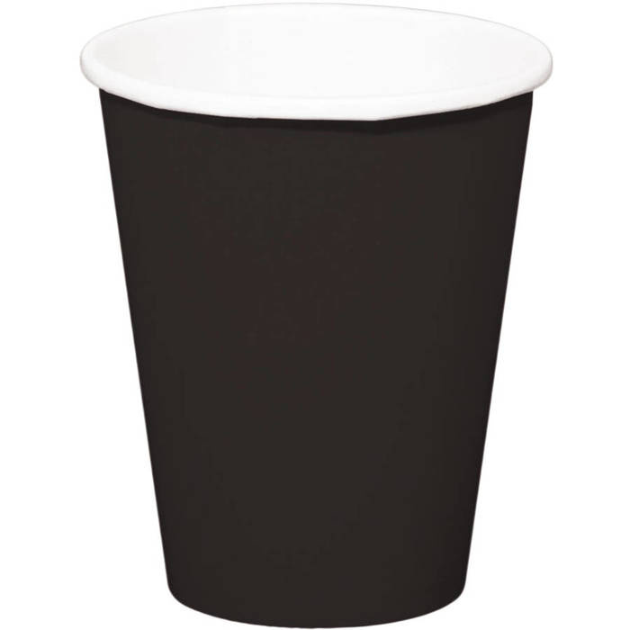 Kubeczki jednorazowe papierowe CZARNE 350 ml 8 szt.