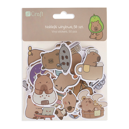 Naklejki winylowe KAPIBARA - 50 szt.