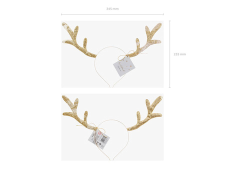 Opaska Rogi Renifera ZŁOTE Boże Narodzenie Święta