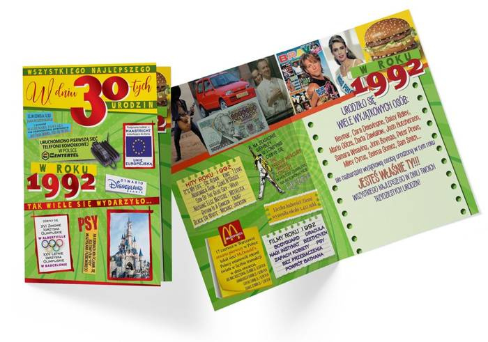 Kartka urodzinowa karnet 30 URODZINY